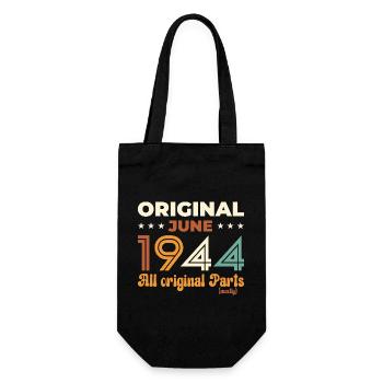 Original June 1944 Vintage 1944 Birthday 1944 - Gift Bag for Bottles - black - Front
