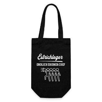 Estrichleger Endlich Eigener Chef Bodenleger Firma - Geschenkbeutel für Flaschen - Schwarz - Vorne