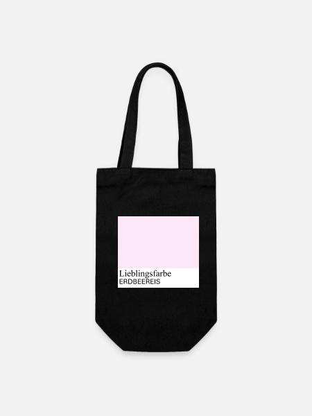 Erdbeereis - Geschenkbeutel für Flaschen - Schwarz