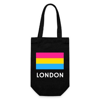 Pan Pride Flagge London - Geschenkbeutel für Flaschen - Schwarz - Vorne