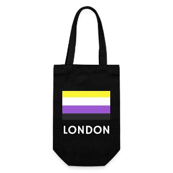 Non binary Pride Flag London - Gift Bag for Bottles - black - Front