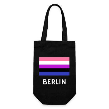Genderfluid Pride Flagge Berlin - Geschenkbeutel für Flaschen - Schwarz - Vorne