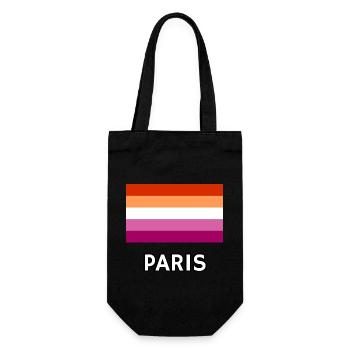 Lesbian Pride Flag Paris - Gift Bag for Bottles - black - Front