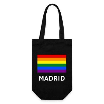 Pride Flagge Madrid - Geschenkbeutel für Flaschen - Schwarz - Vorne
