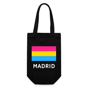 Pan Pride Flagge Madrid - Geschenkbeutel für Flaschen - Schwarz - Vorne