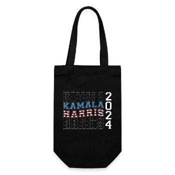 USA Flag Colors to Kamala Harris 2024 For - Gift Bag for Bottles - black - Front