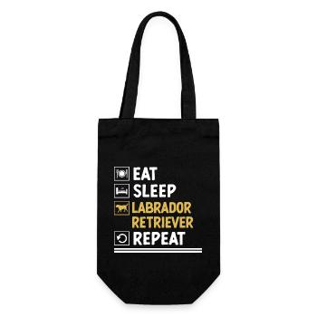 Manger Dormir Labrador Retriever Répéter Chien de laboratoire - Sac à bouteille - noir - Devant