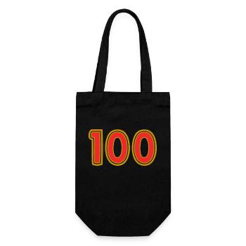 100. 100 YEARS. 100th ANNIVERSARY. BIRTHDAY 100 - Gift Bag for Bottles - black - Front