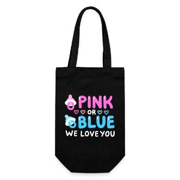 Gender Reveal Party Pink oder Blau - Geschenkbeutel für Flaschen - Schwarz - Vorne