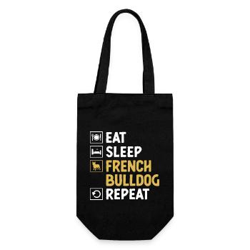 Eat Sleep French Bulldog Repeat Frenchie Dog Lover - Gift Bag for Bottles - black - Front