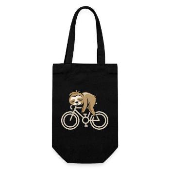 Bicycle Sloth Road Bike Gravel Comic Cartoon Logo - Gift Bag for Bottles - black - Front