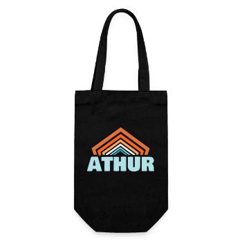 Athur als Vorname - Geschenkbeutel für Flaschen - Schwarz - Vorne