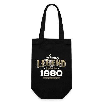 44. Geburtstag Legende September 1980 Jahrgang 80 - Geschenkbeutel für Flaschen - Schwarz - Vorne