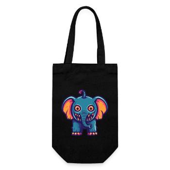 éléphant Halloween bande dessinée drôle - Sac à bouteille - noir - Devant