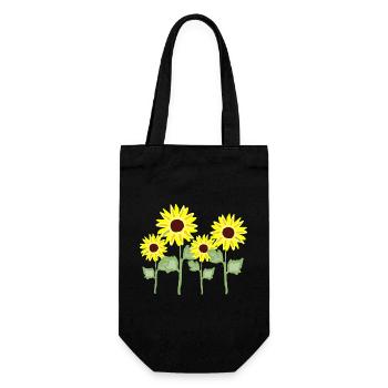 Sonnenblumenstrauß Gelb Kolorit - Geschenkbeutel für Flaschen - Schwarz - Vorne
