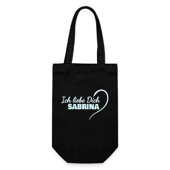 LiebeDich Sabrina - Geschenkbeutel für Flaschen - Schwarz - Vorne