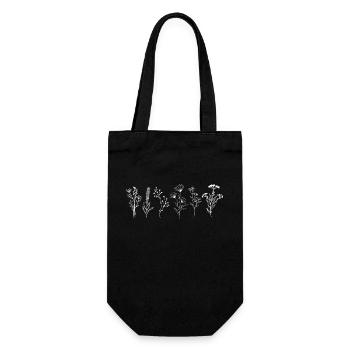 Wildflower Bouquet - Gift Bag for Bottles - black - Front