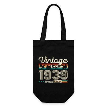 85th Birthday Original Vintage 1939 Vintage 39 - Gift Bag for Bottles - black - Front