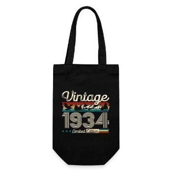 90. Geburtstag Legende Vintage 1934 Jahrgang 1934 - Geschenkbeutel für Flaschen - Schwarz - Vorne