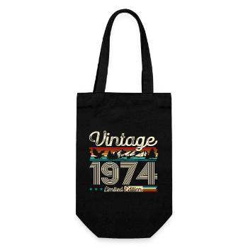 50th Birthday Legend Vintage 1974 Vintage 1974 - Gift Bag for Bottles - black - Front
