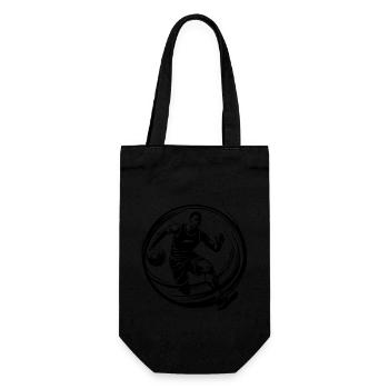 Basketballer Basketball Spieler Mann Silhouette - Geschenkbeutel für Flaschen - Schwarz - Vorne
