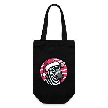 Zebra Christmas Animal - Gift Bag for Bottles - black - Front