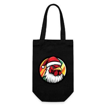 Rooster Christmas Animal - Gift Bag for Bottles - black - Front