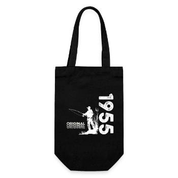 70th Birthday Angler Fishing 1955 Vintage 1955 - Gift Bag for Bottles - black - Front