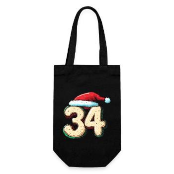34 Number Christmas Cookie - Gift Bag for Bottles - black - Front