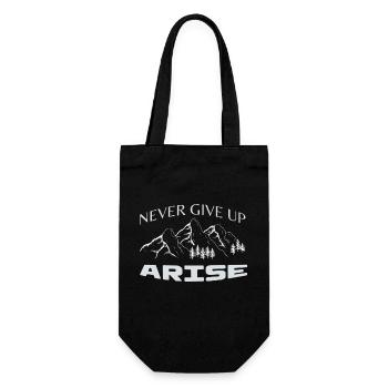 Never give Up - Gift Bag for Bottles - black - Front