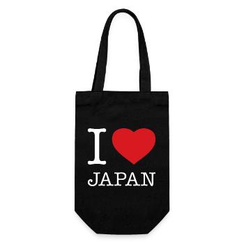 I LOVE JAPAN - Geschenkbeutel für Flaschen - Schwarz - Vorne