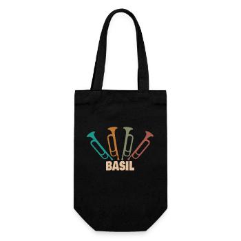 Geschenk für Basil - Geschenkbeutel für Flaschen - Schwarz - Vorne