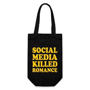 social media killed romance - Gift Bag for Bottles - black - Front
