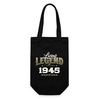 80. Geburtstag Legendär seit Januar Jahrgang 1945 - Geschenkbeutel für Flaschen - Schwarz - Vorne
