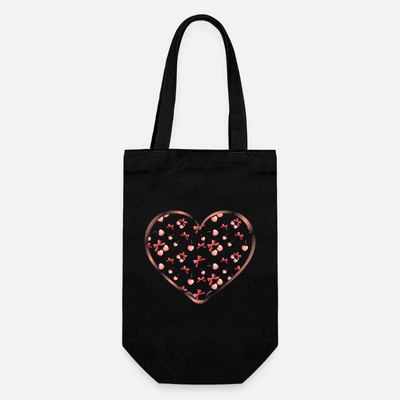 Cerises Coquette : l’amour dans les moindres détails - Sac à bouteille - noir