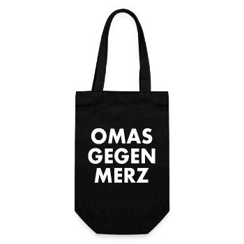 Omas gegen merz - Geschenkbeutel für Flaschen - Schwarz - Vorne