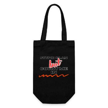 STUPID PLAN - Gift Bag for Bottles - black - Front