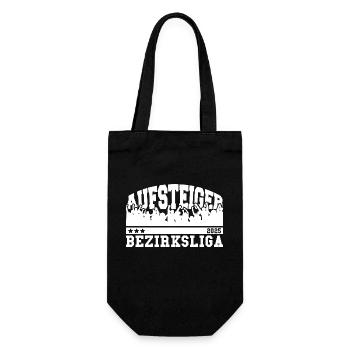 Aufsteiger 2025 Bezirksliga Aufstieg Fußball - Geschenkbeutel für Flaschen - Schwarz - Vorne