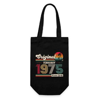 50th Birthday Gift Husband Original February 1975 - Gift Bag for Bottles - black - Front