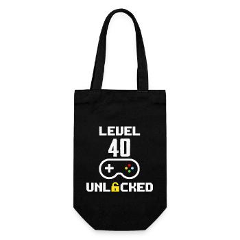 Birthday 40th Women Level 40 Unlocked - Gift Bag for Bottles - black - Front