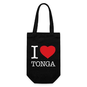 I LOVE TONGA - Gift Bag for Bottles - black - Front