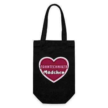 Zahntechniker Mädchen Zahntechnikerin Azubi Girls - Geschenkbeutel für Flaschen - Schwarz - Vorne