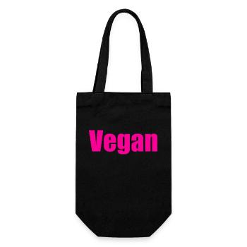 Vegan - Geschenkbeutel für Flaschen - Schwarz - Vorne