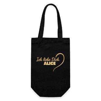 LiebeDich Alice - Geschenkbeutel für Flaschen - Schwarz - Vorne