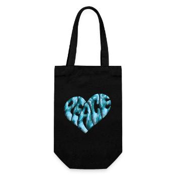 Coeur de la Paix 3d Marbré - Sac à bouteille - noir - Devant