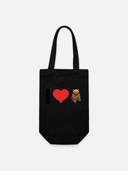 J’aime les ours - Cute Animal Design - Sac à bouteille - noir