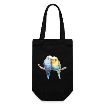 Budgie pair - Gift Bag for Bottles - black - Front