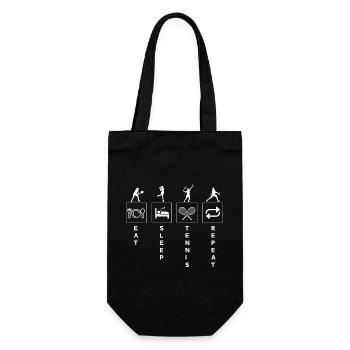 Drôle Tennis Sports Citation Manger Dormir Répéter - Sac à bouteille - noir - Devant