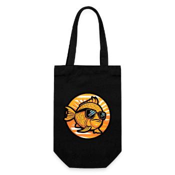 Poisson rouge Bande dessinée Cool - Sac à bouteille - noir - Devant