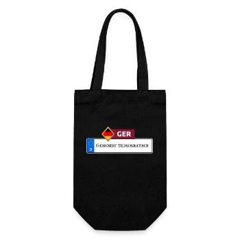 Gesichert Demokratisch 2.0 | Geschenkidee - Geschenkbeutel für Flaschen - Schwarz - Vorne